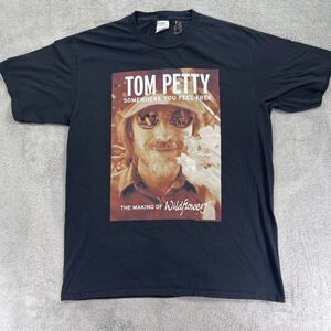 Tom Petty Somewhere You Feel Free T-Shirt Mens M Black Crew Neck